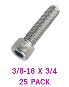 G2H1037075 3/8-16 X 3/4 SOCKET HEAD CAPSCREWS 18-8 25 PACK