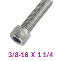 G2H1037125 3/8-16 X 1 1/4 SOCKET HEAD CAPSCREWS 18-8 25 PACK