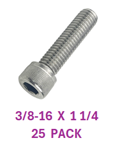 G2H1037125 3/8-16 X 1 1/4 SOCKET HEAD CAPSCREWS 18-8 25 PACK