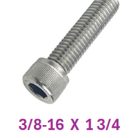 G2H1037175 3/8-16 X 1 3/4 SOCKET HEAD CAPSCREWS 18-8 25 PACK