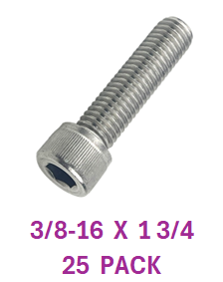 G2H1037175 3/8-16 X 1 3/4 SOCKET HEAD CAPSCREWS 18-8 25 PACK