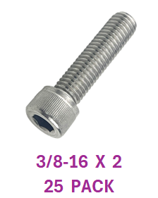 G2H1037200 3/8-16 X 2 SOCKET HEAD CAPSCREWS 18-8 25 PACK