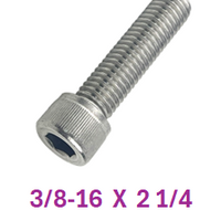 G2H1037225   3/8-16 X 2 1/4SOCKET HEAD CAPSCREWS 18-8  10 PACK