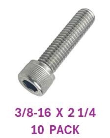 G2H1037225   3/8-16 X 2 1/4SOCKET HEAD CAPSCREWS 18-8  10 PACK