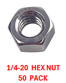 G2N1025 1/4-20 HEX NUT 18-8 STAINLESS STEEL 50 PACK