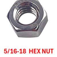 G2N1031 5/16-18 HEX NUT 18-8 STAINLESS STEEL 50 PACK