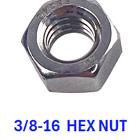 G2N1037 3/8-16 HEX NUT 18-8 STAINLESS STEEL 50 PACK