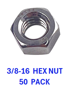 G2N1037 3/8-16 HEX NUT 18-8 STAINLESS STEEL 50 PACK