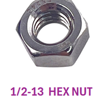 G2N1050 1/2-13 HEX NUT 18-8 STAINLESS STEEL 25 PACK