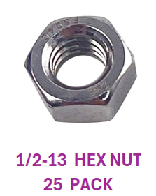 G2N1050 1/2-13 HEX NUT 18-8 STAINLESS STEEL 25 PACK