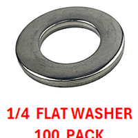 G2U1025 1/4 FLAT WASHER 18-8 STAINLESS STEEL 100 PACK