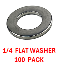 G2U1025 1/4 FLAT WASHER 18-8 STAINLESS STEEL 100 PACK