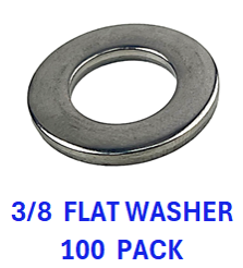 G2U1037 3/8 FLAT WASHER 18-8 STAINLESS STEEL 100 PACK