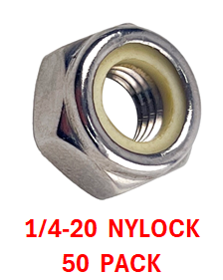 G2Y1025 1/4-20 NYLOCK 18-8 STAINLESS STEEL 50 PACK