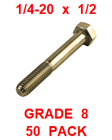 G8BZ025050  1/4-20  X  1/2  BOLT GRADE 8  (50 PACK)