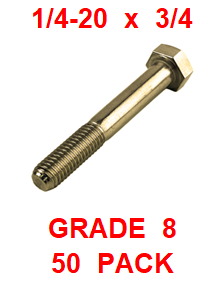 G8BZ025075  1/4-20 X 3/4 BOLT GRADE 8  (50 PACK)