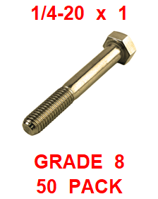 G8BZ025100  1/4-20 X  1  BOLT GRADE 8  (50 PACK)