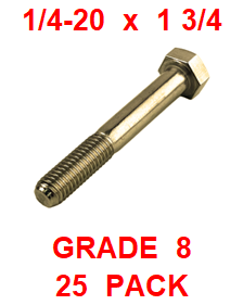 G8BZ025175  1/4-20  X  1 3/4  BOLT GRADE 8  (25 PACK)