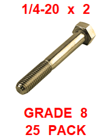 G8BZ025200  1/4-20  X  2  BOLT GRADE 8  (25 PACK)