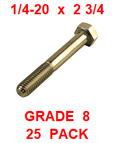 G8BZ025275  1/4-20  X  2 3/4  BOLT GRADE 8  (25 PACK)