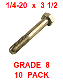 G8BZ025350  1/4-20  X  3 1/2  BOLT GRADE 8  (10 PACK)