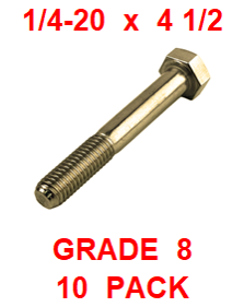 G8BZ025450  1/4-20  X  4 1/2  BOLT GRADE 8  (10 PACK)