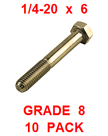 G8BZ025600  1/4-20  X  6  BOLT GRADE 8  (10 PACK)