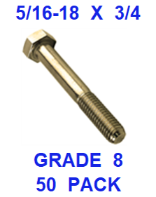 G8BZ031075  5/16-18  X  3/4  BOLT GRADE 8  (50 PACK)