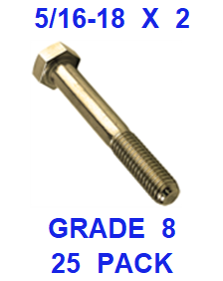 G8BZ031200  5/16-18  X  2  BOLT GRADE 8  (25 PACK)