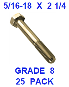 G8BZ031225  5/16-18  X  2 1/4  BOLT GRADE 8  (25 PACK)