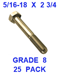 G8BZ031275  5/16-18  X  2 3/4  BOLT GRADE 8  (25 PACK)