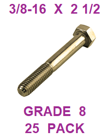 G8BZ037250 3/8-16  X  2 1/2 BOLT GRADE 8  (25 PACK)