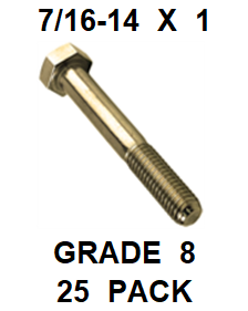 G8BZ043100  7/16-14  X  1  BOLT GRADE 8  (25 PACK)