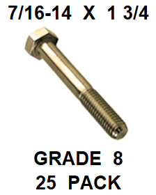 G8BZ043175  7/16-14  X  1 3/4 BOLT GRADE 8  (25 PACK)