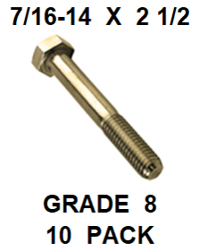 G8BZ043250  7/16-14  X  2 1/2 BOLT GRADE 8  (10 PACK)