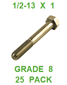 G8BZ050100  1/2-13  x  1  BOLT GRADE 8  (25 PACK)