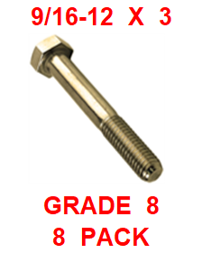 G8BZ056300  9/16-12  x  3  BOLT GRADE 8  (8 PACK)