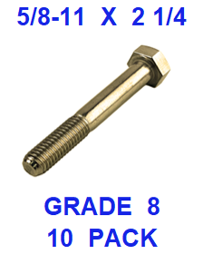 G8BZ062225  5/8-11  x  2 1/4  BOLT GRADE 8  (10 PACK)