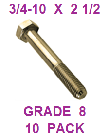 G8BZ075250  3/4-10  x  2 1/2  BOLT GRADE 8 (10 PACK)