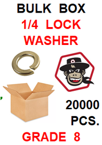 G8LZ025 1/4  LOCK WASHER GRADE 8  BULK 20,000 PCS.