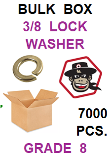 G8LZ037  3/8  LOCK WASHER GRADE 8  BULK  7000 PCS.