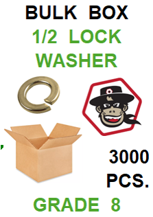 G8LZ050  1/2  LOCK WASHER GRADE 8  BULK  3000 PCS.