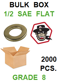 G8SZ050  1/2  SAE FLAT WASHER GRADE 8 BULK 2000 PCS.