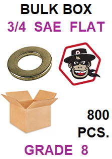 G8SZ075  3/4  SAE FLAT WASHER GRADE 8 BULK 800 PCS.