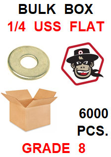 G8UZ025 1/4  USS FLAT WASHER GRADE 8 BULK 6000 PCS.