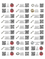 DIY 1"  X  2.75" LABELS GRADE 5 COARSE THREAD 1/4 - 1/2 (LABELS ONLY)
