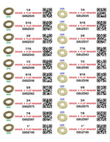 DIY 1" X 4" LABELS GRADE 8 COARSE THREAD 1/4-20 TO  1"-8 (LABELS ONLY)
