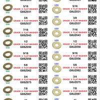 DIY 1" X 4" LABELS GRADE 8 COARSE THREAD 1/4-20 TO  1"-8 (LABELS ONLY)