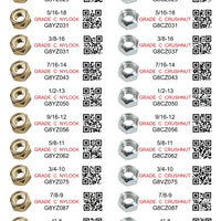 DIY 1" X 4" LABELS GRADE 8 COARSE THREAD 1/4-20 TO  1"-8 (LABELS ONLY)