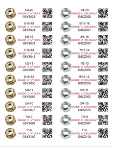 DIY 1" X 4" LABELS GRADE 8 COARSE THREAD 1/4-20 TO  1"-8 (LABELS ONLY)